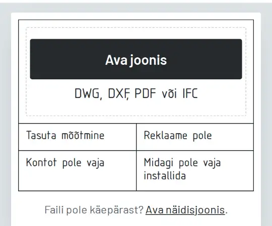 Nupp „Ava joonis“ esilehel.
